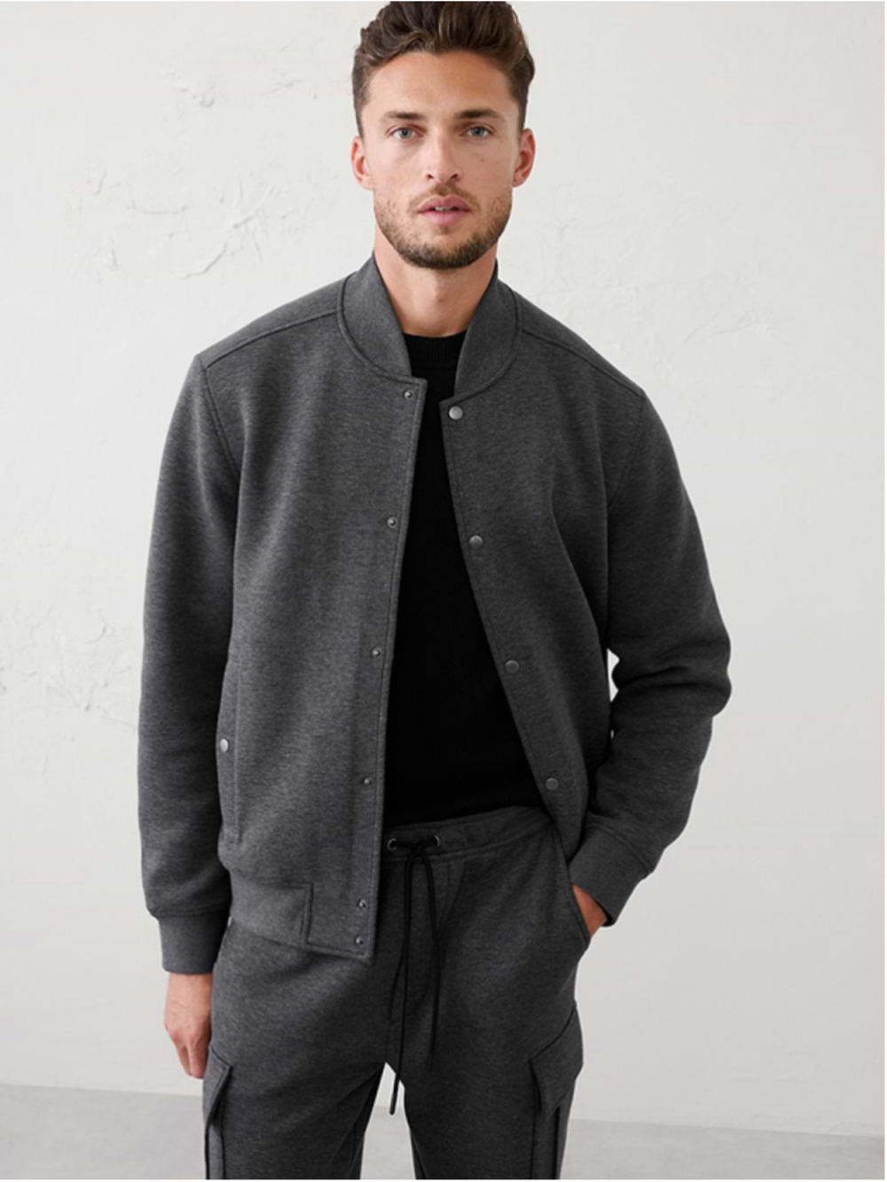 Men's Banana Republic NWT weekender Bomber Jacket M Charcoal - Picture 2 of 10